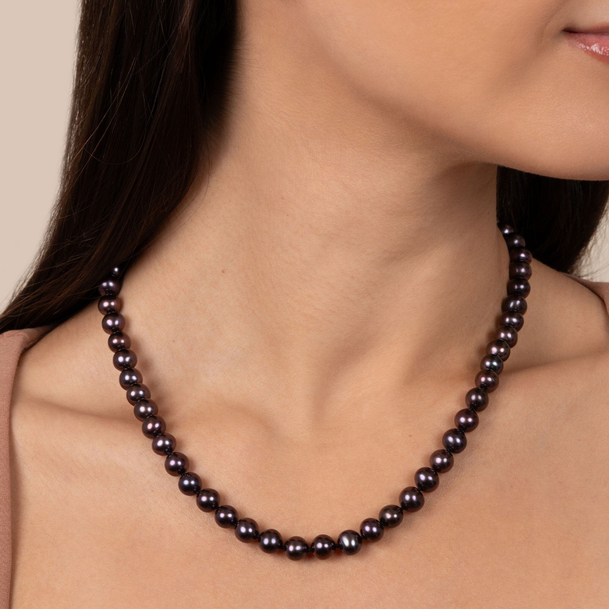 Black Pearls outlet Necklace, Freshwater Pearls Necklace, 14K Gold Pearls Necklace