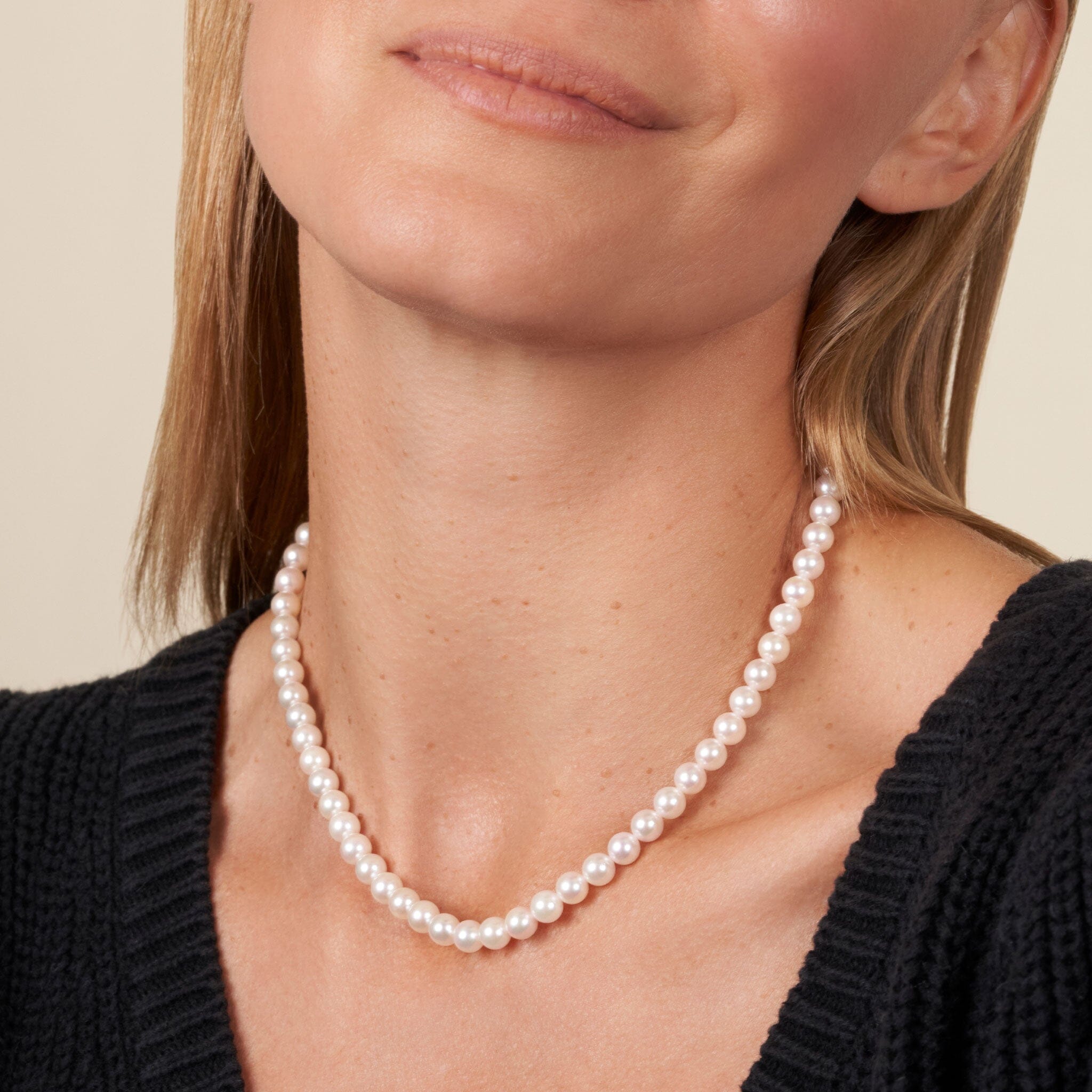 6.0-6.5 mm 18 Inch White Akoya AAA Pearl Necklace – Pearl Paradise