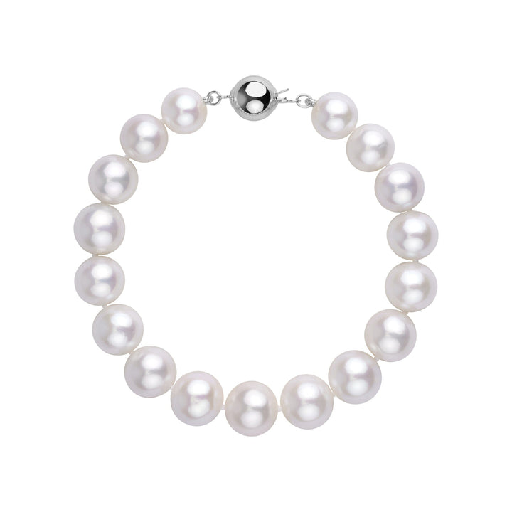 9.0-11.0 mm White Edison Freshwater Pearl Bracelet