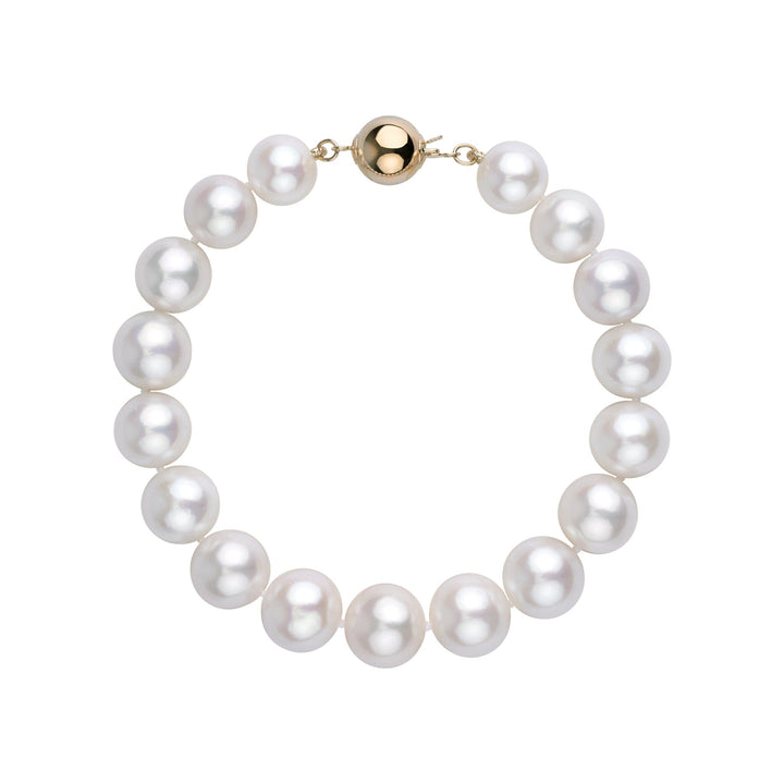 9.0-11.0 mm White Edison Freshwater Pearl Bracelet yg