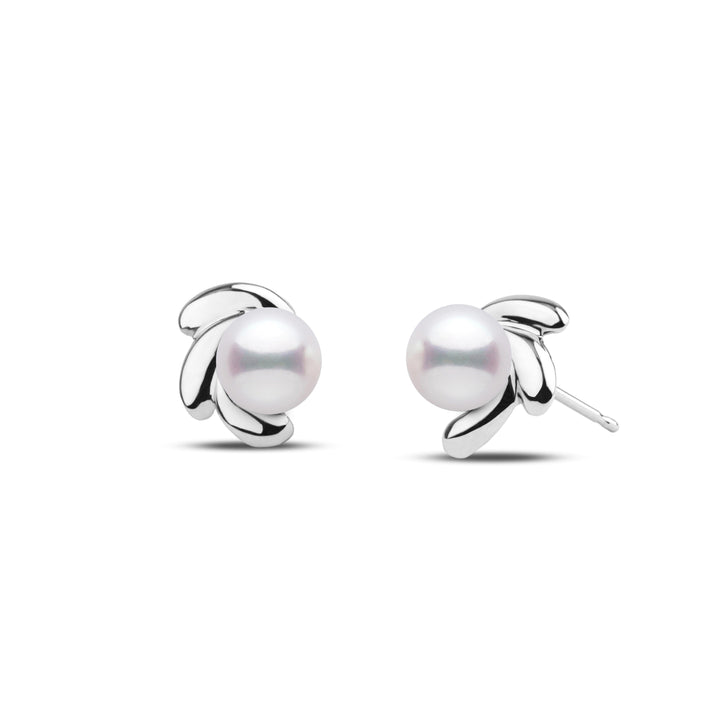 Bloom Collection 6.5-7.0 mm White Freshadama Pearl Earrings wg
