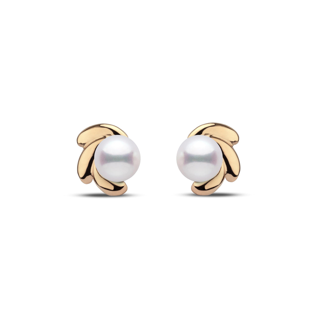 Bloom Collection 6.5-7.0 mm White Freshadama Pearl Earrings yg
