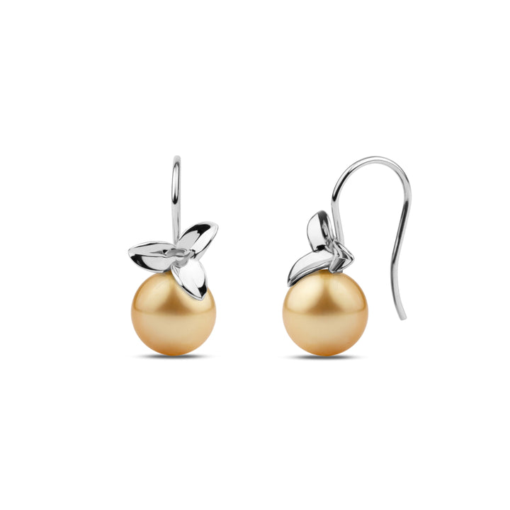 Blossom Collection 10.0- 11.0 mm Golden South Sea Pearl Earrings