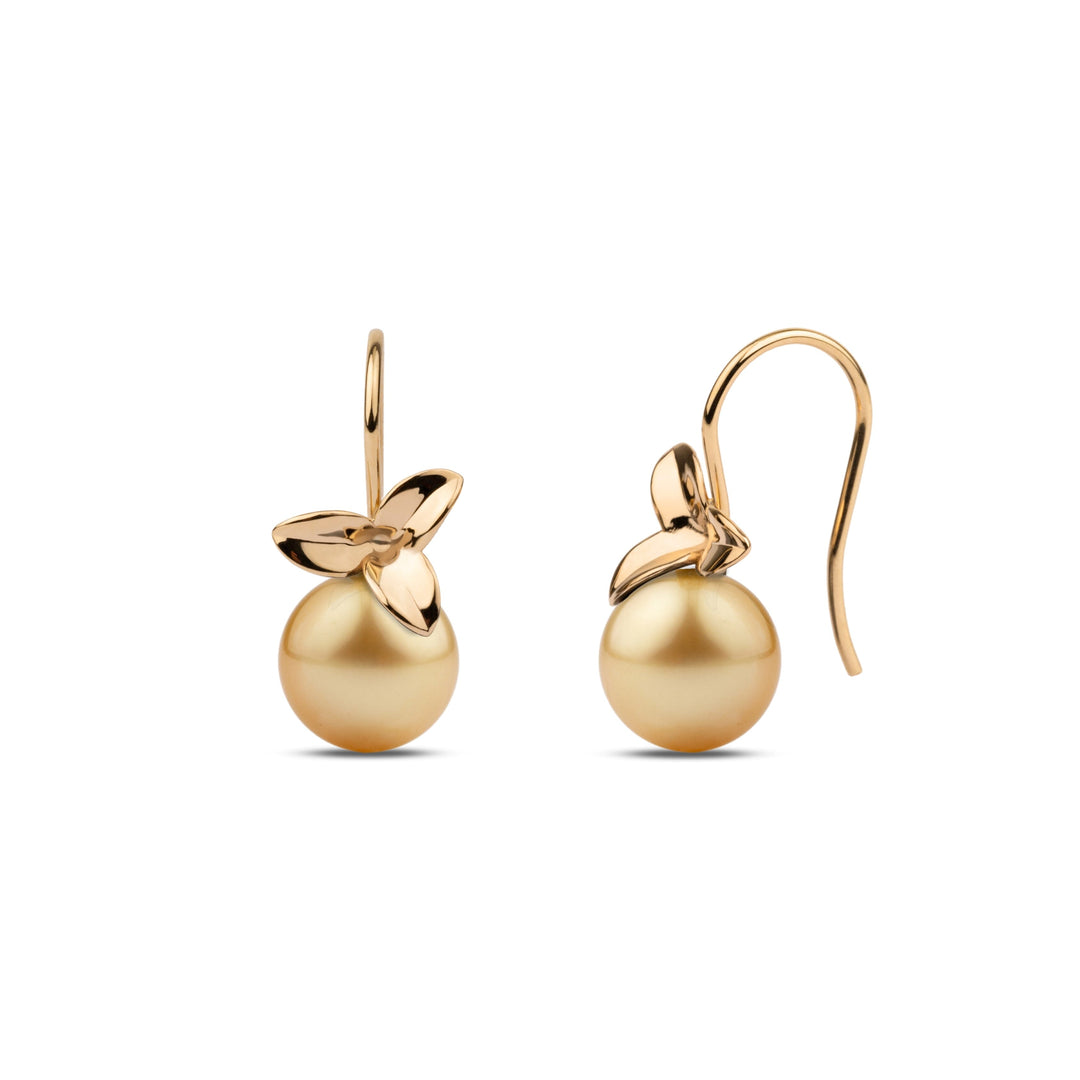 Blossom Collection 10.0- 11.0 mm Golden South Sea Pearl Earrings