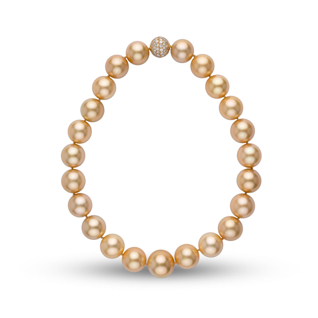 16.7-19.6 mm AAA Golden South Sea Round Pearl Necklace