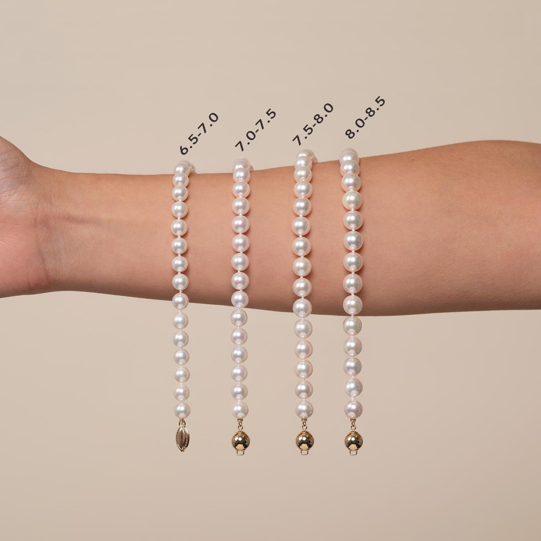 8.0-8.5 mm White Akoya AAA Pearl Bracelet