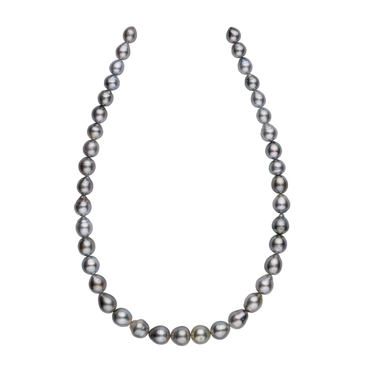 8.0-10.8 mm AA+ Pastel Silver Tahitian Drop Pearl Necklace