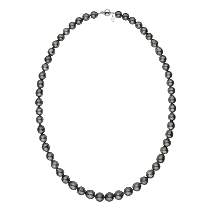 26-Inch 9.0-11.9 mm AA+/AAA Green Tahitian Baroque Pearl Necklace