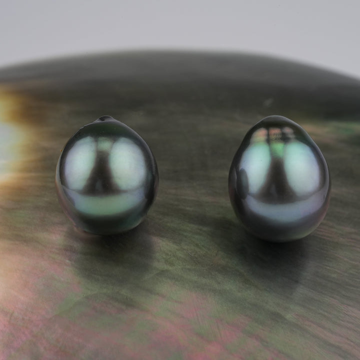 Tahitian Pearl Pair 9.6 and 9.7 mm