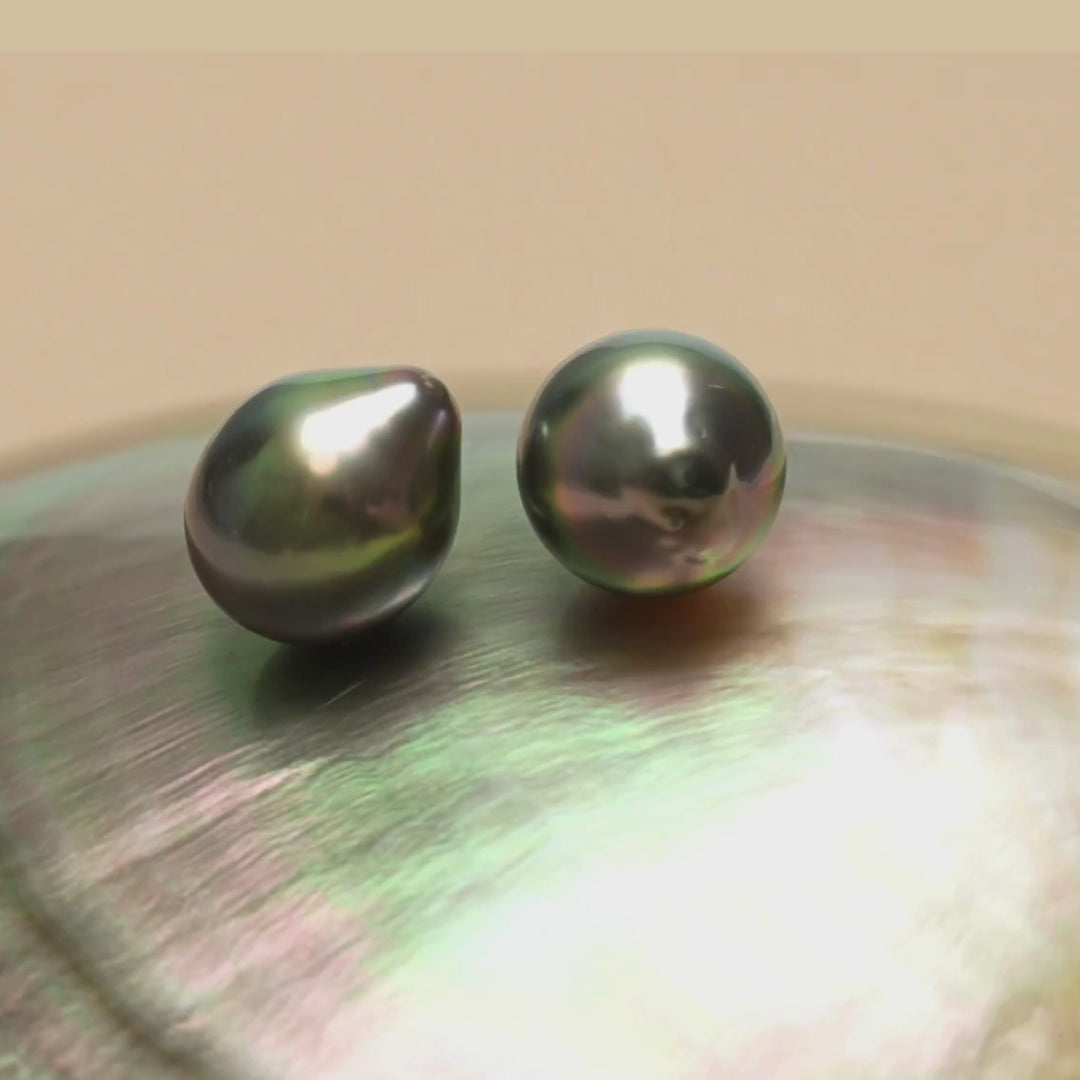 Tahitian Pearl Pair 10.1 and 10.3 mm