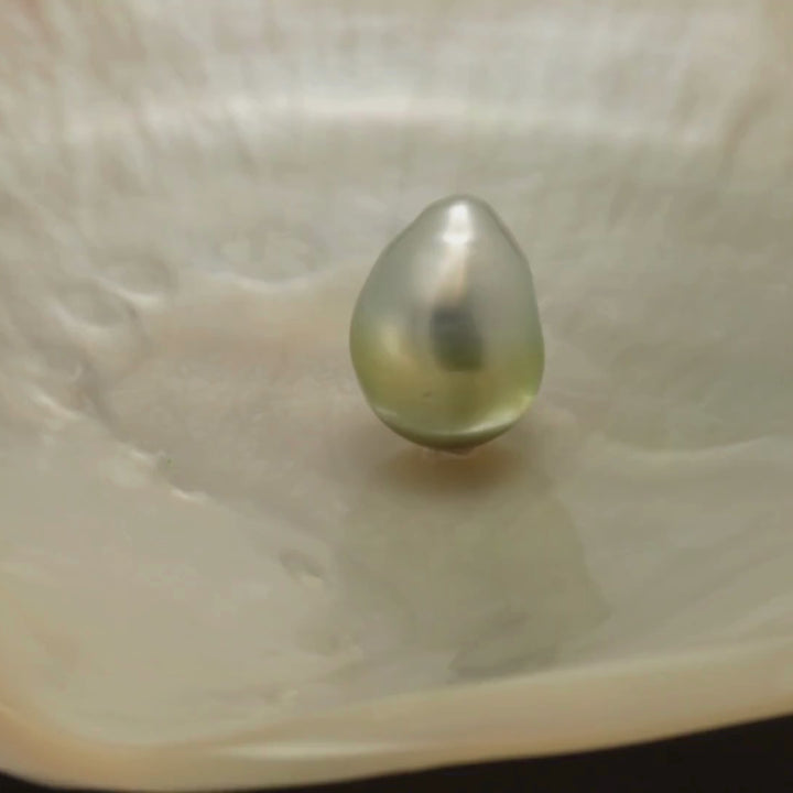 13.5 x 18.5 mm Intense Two-Tone Drop South Sea Pearl 360 Video