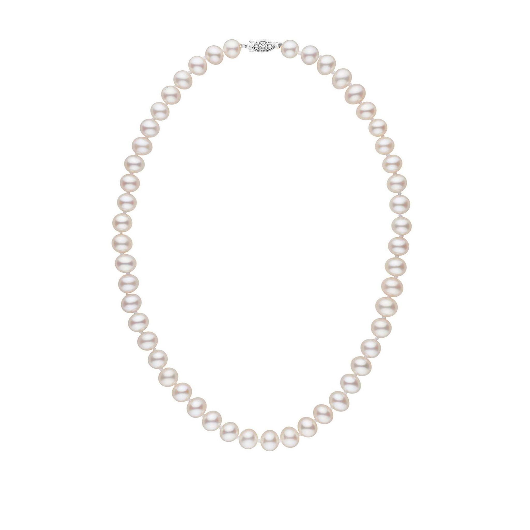 7.5-8.0 mm 16 Inch AA+ White Freshwater Pearl Necklace – Pearl 