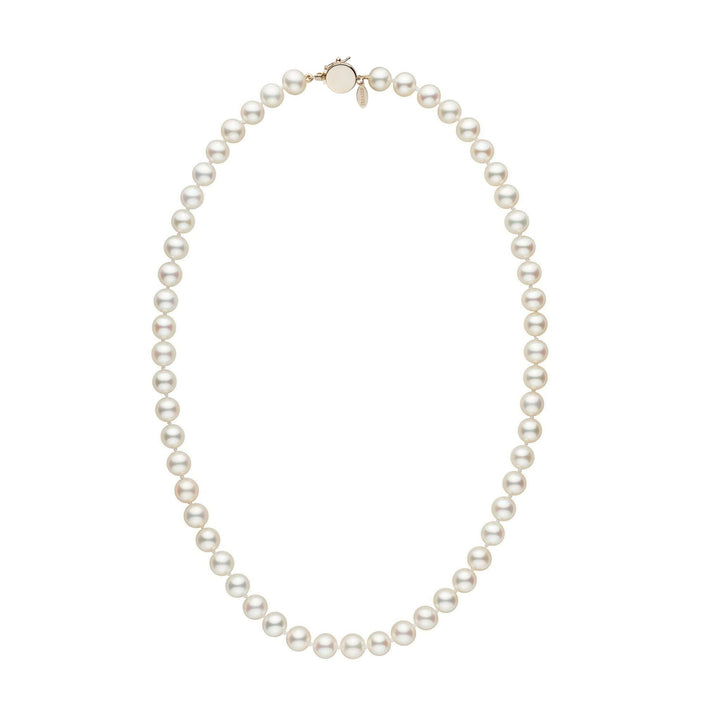 Personalized 18 Inch 7.5-8.0 mm White Freshadama Freshwater Pearl Circle Clasp Necklace