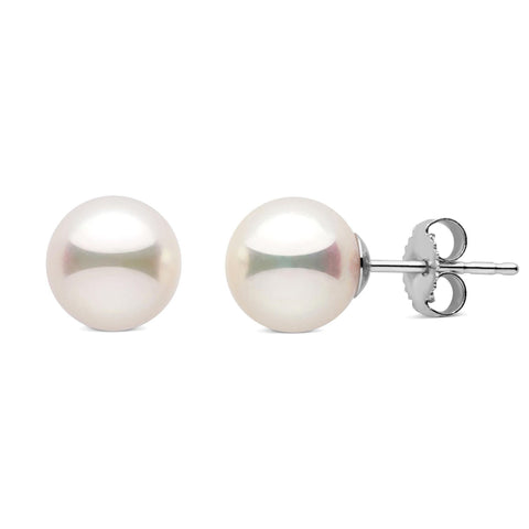 7.5-8.0 mm White Akoya AAA Pearl Stud Earrings – Pearl Paradise