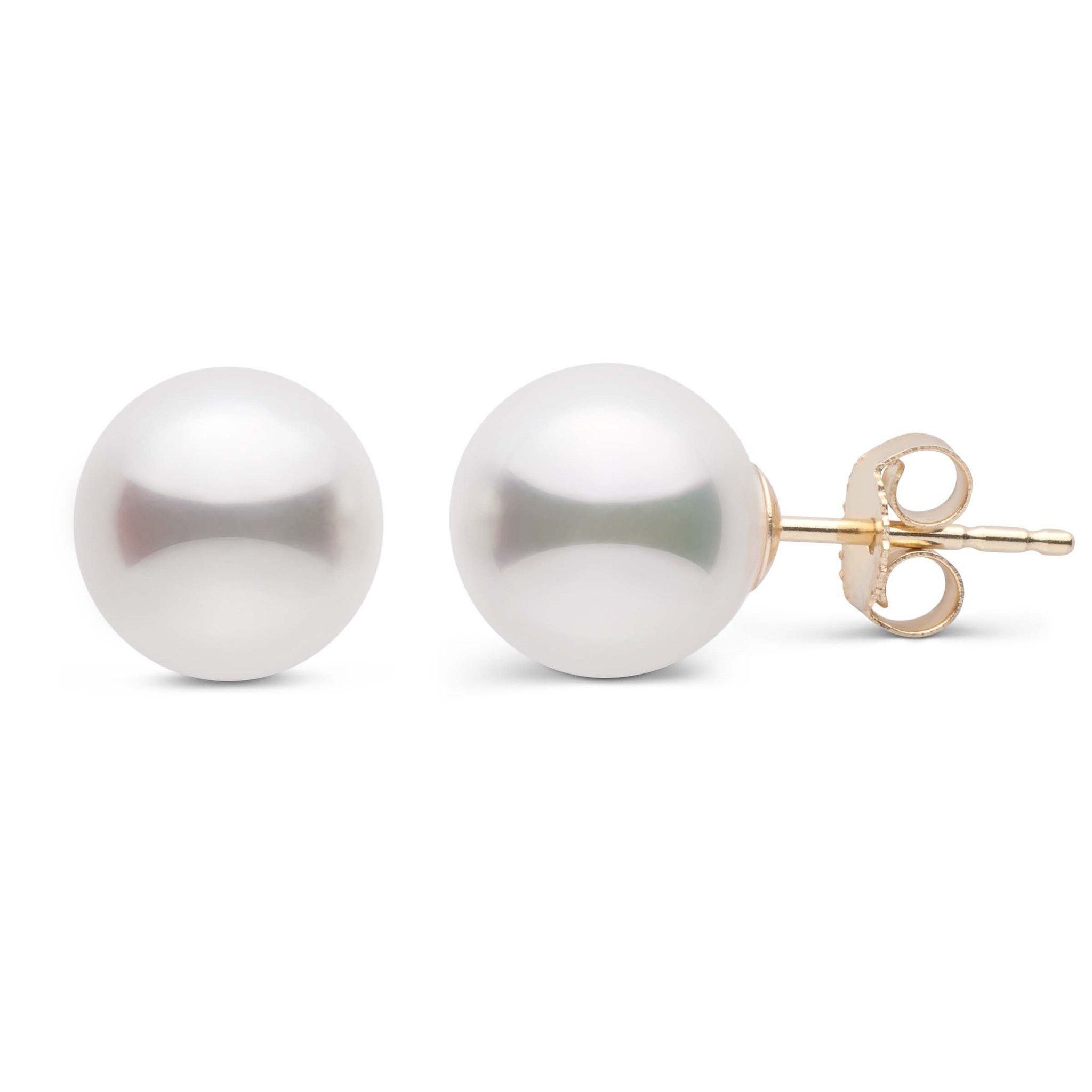 6.5-7.0 mm AAA White Freshwater Pearl Stud Earrings 14K White Gold by Pearl Paradise