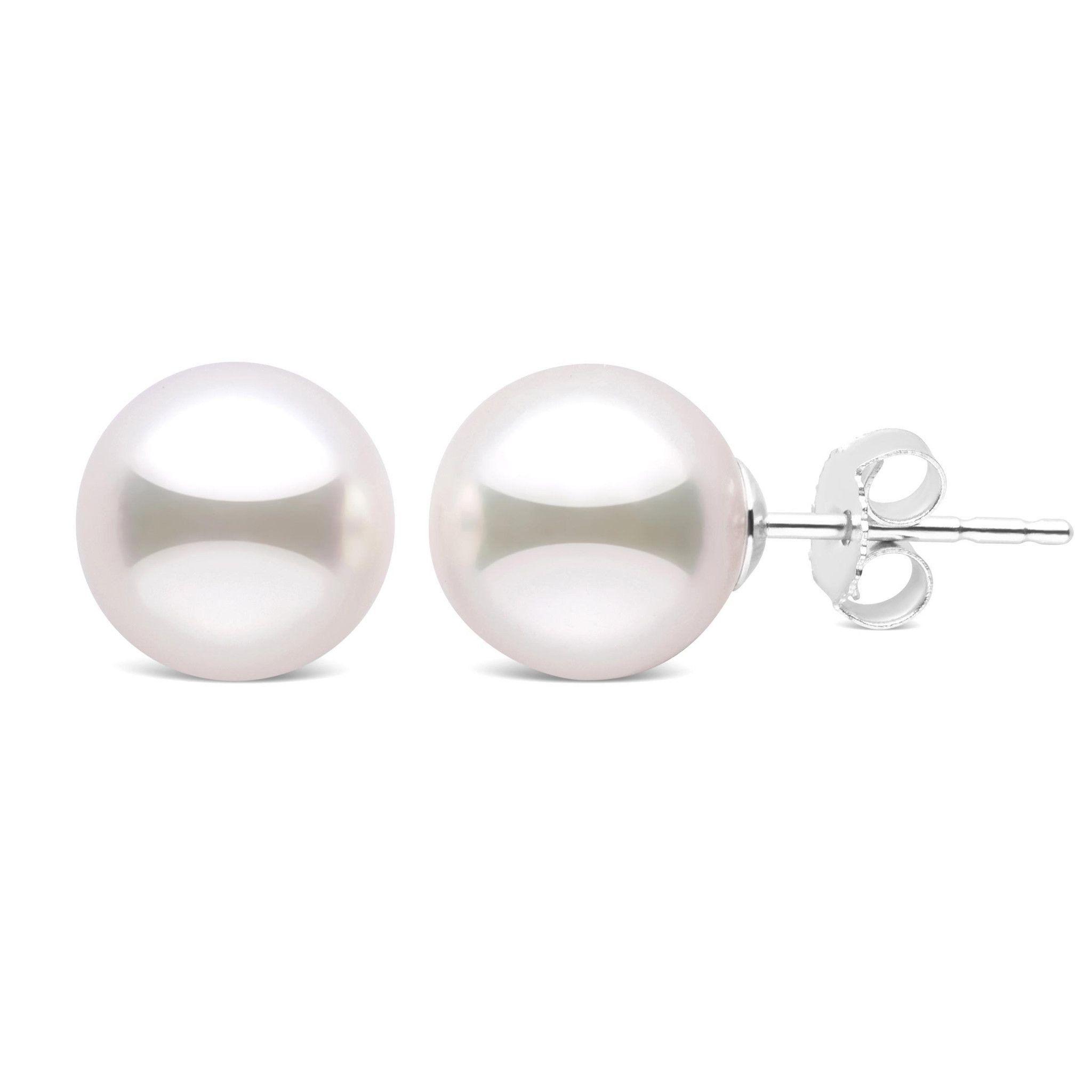 8.5-9.0 mm AAA White Freshwater Pearl Stud Earrings
