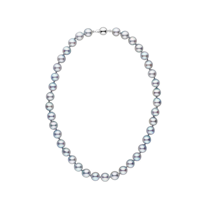 9.0-9.5 mm Silver-Blue Akoya Baroque Pearl Necklace