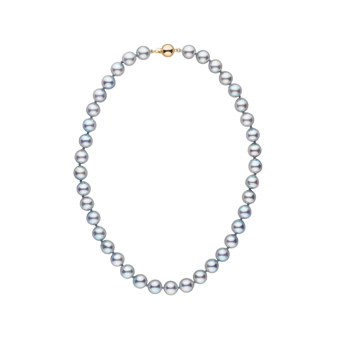 9.0-9.5 mm Silver-Blue Akoya Baroque Pearl Necklace