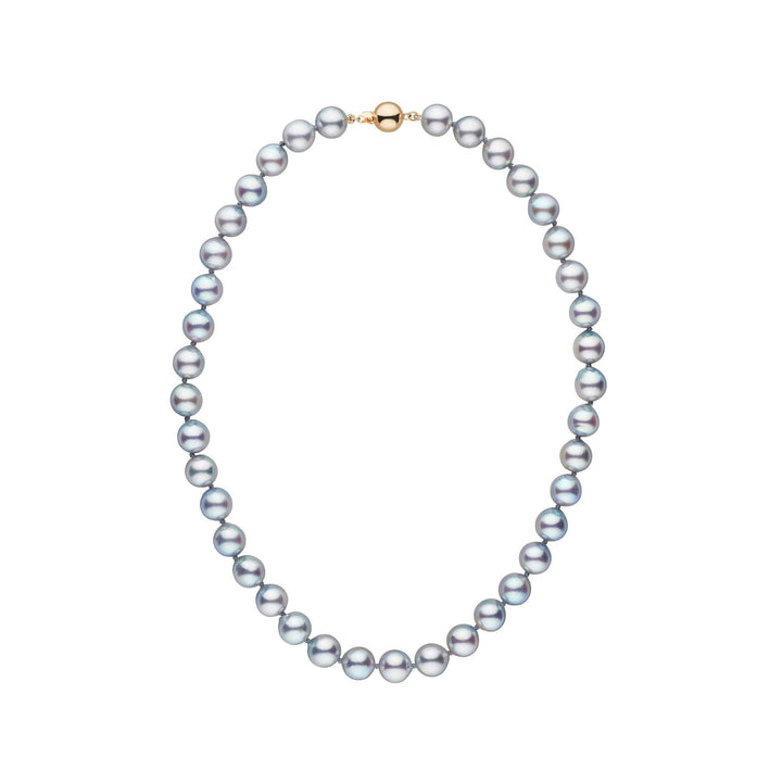 9.0-9.5 mm Silver-Blue Akoya Baroque Pearl Necklace