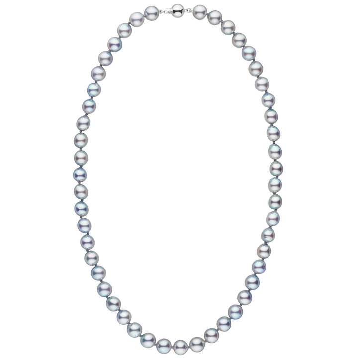 9.0-9.5 mm Silver-Blue Akoya Baroque Pearl Necklace