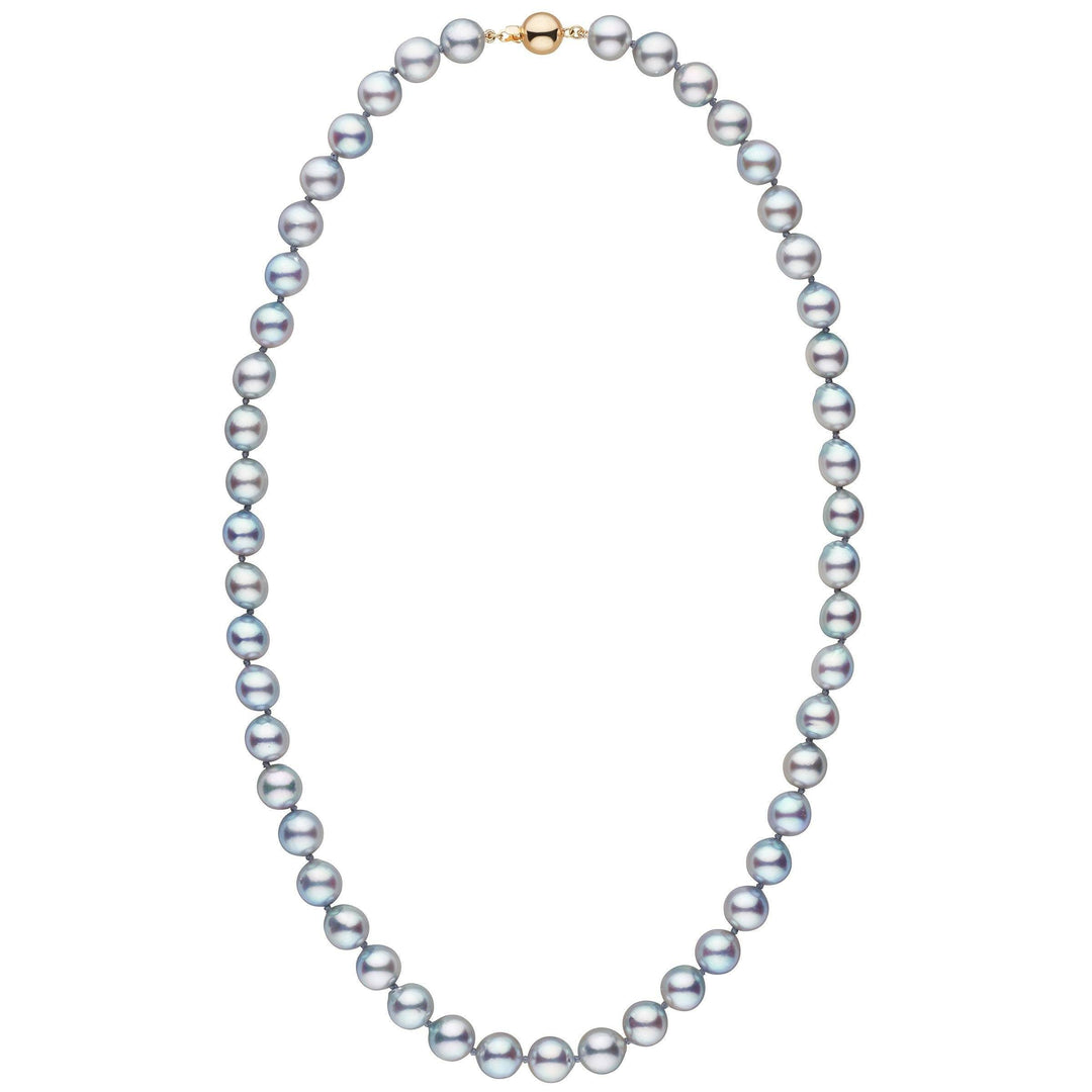 9.0-9.5 mm Silver-Blue Akoya Baroque Pearl Necklace