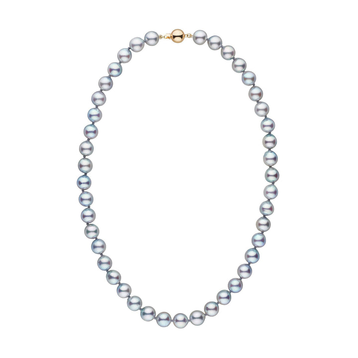 9.0-9.5 mm Silver-Blue Akoya Baroque Pearl Necklace