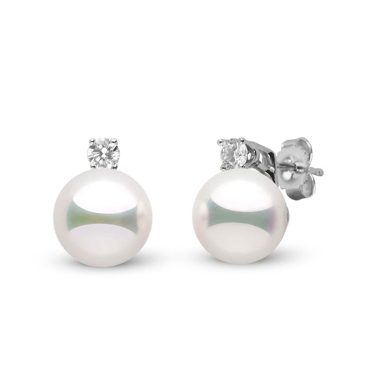 Starlight Collection 9.0-9.5 mm Akoya Pearl & Diamond Stud Earrings white gold