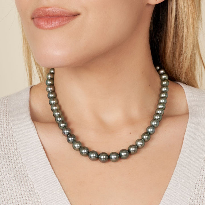 8.0-11.3 mm AAA Tahitian Round Pearl Necklace