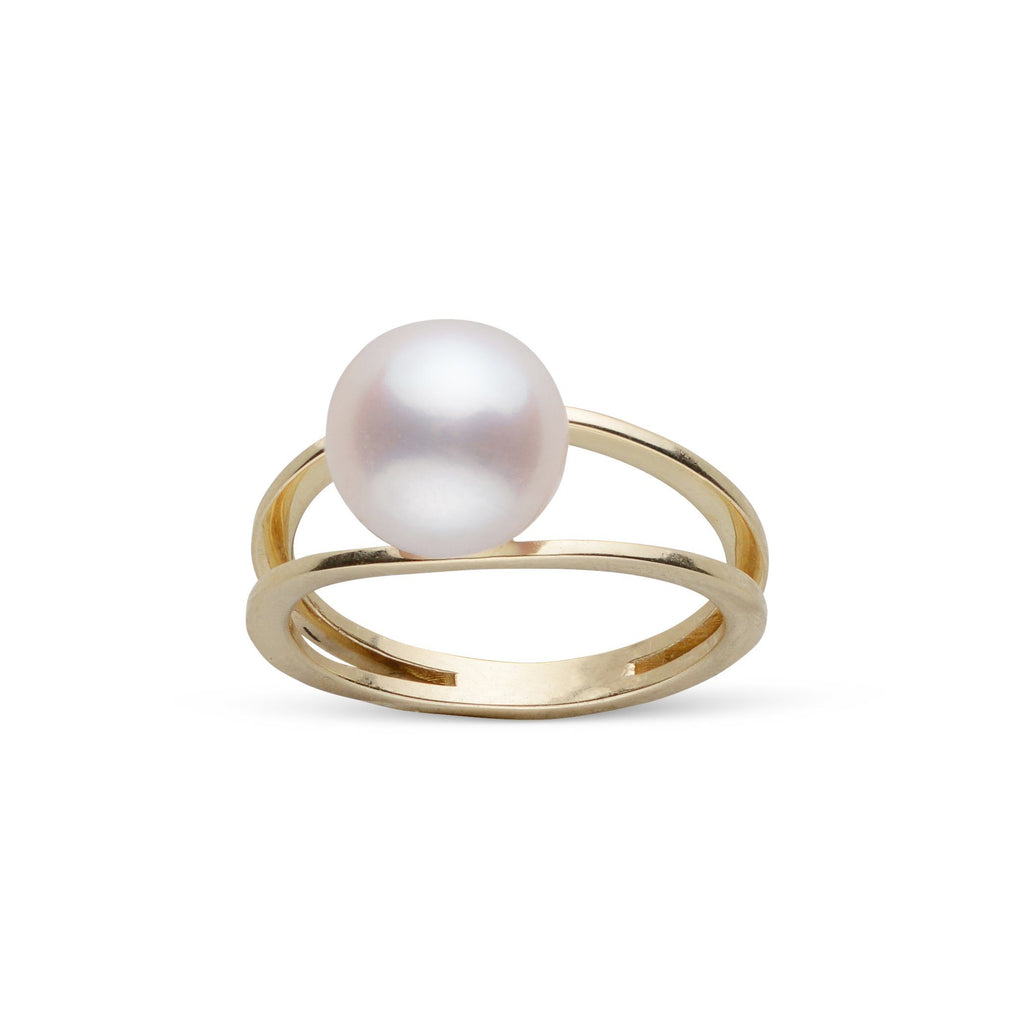 Bridge Collection 8.5-9.0 mm Akoya Pearl Ring 14K Yellow Gold / 6 by Pearl Paradise