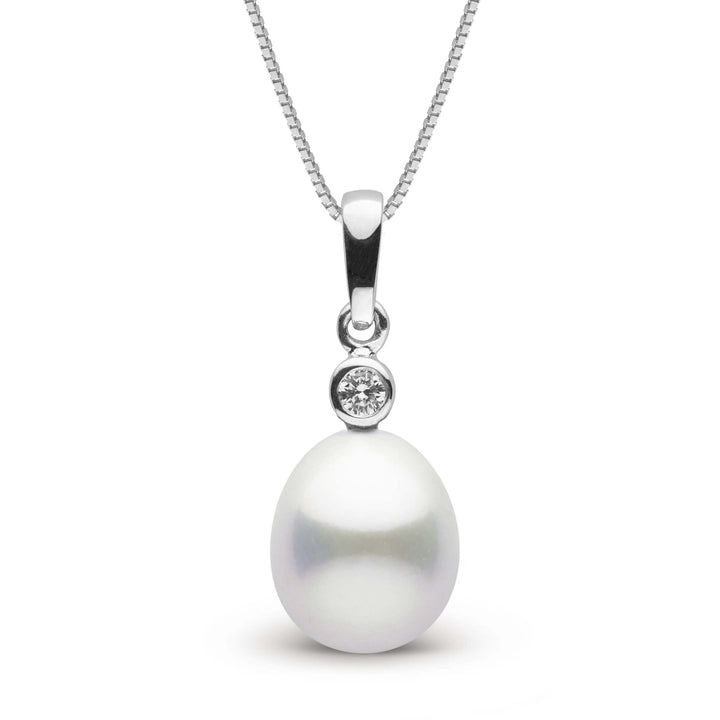 Brilliant Collection Drop White 10.0-11.0 mm South Sea Pearl and Diamond Pendant wg