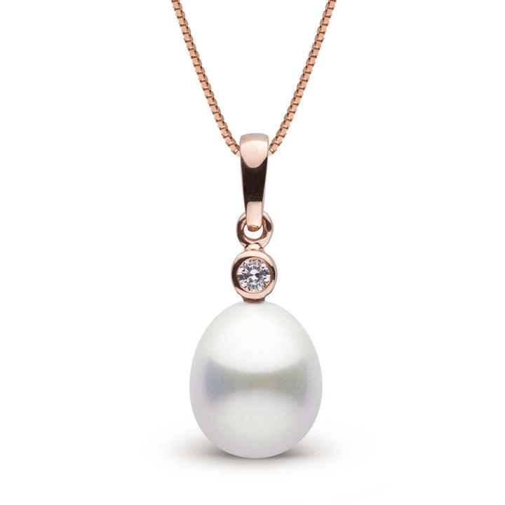 Brilliant Collection Drop White 10.0-11.0 mm South Sea Pearl and Diamond Pendant rg