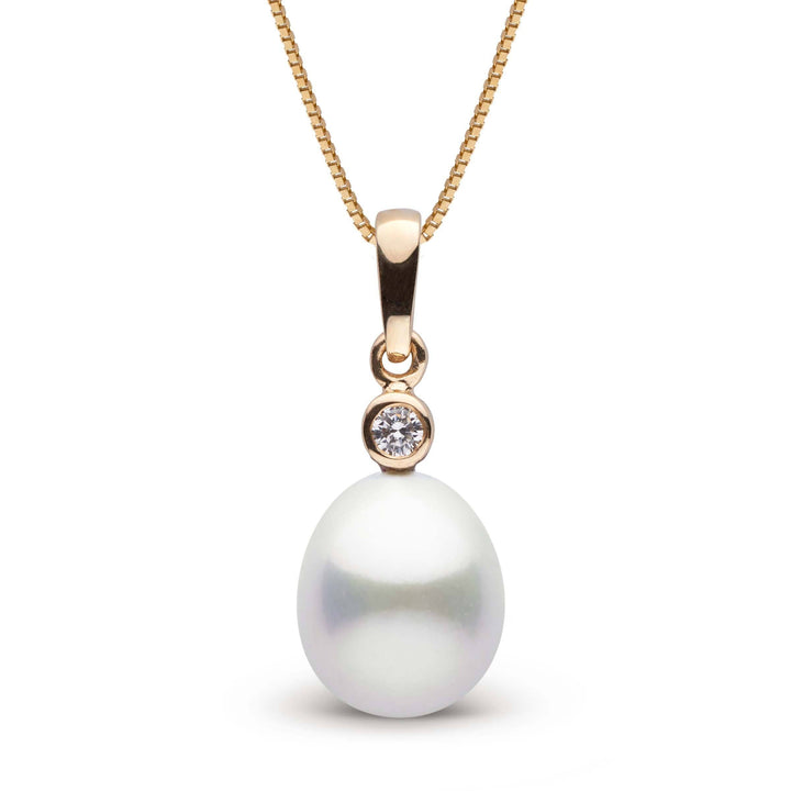 Brilliant Collection Drop White 10.0-11.0 mm South Sea Pearl and Diamond Pendant yg