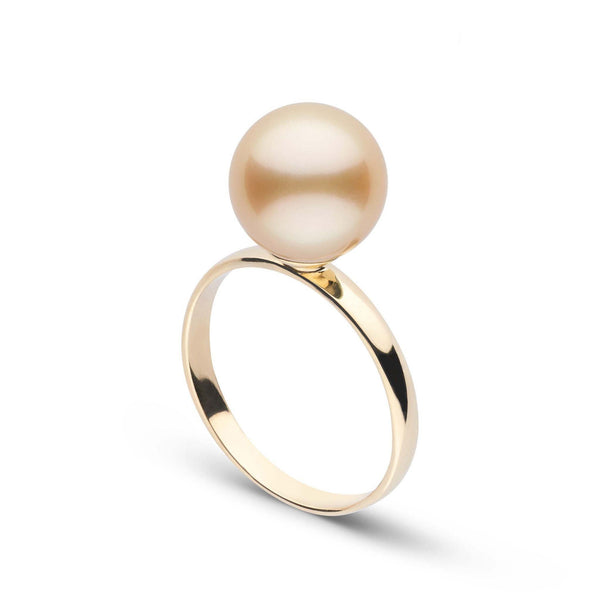 Embrace Collection 9.0-10.0 mm Golden South Sea Pearl Ring 5.5 by Pearl Paradise