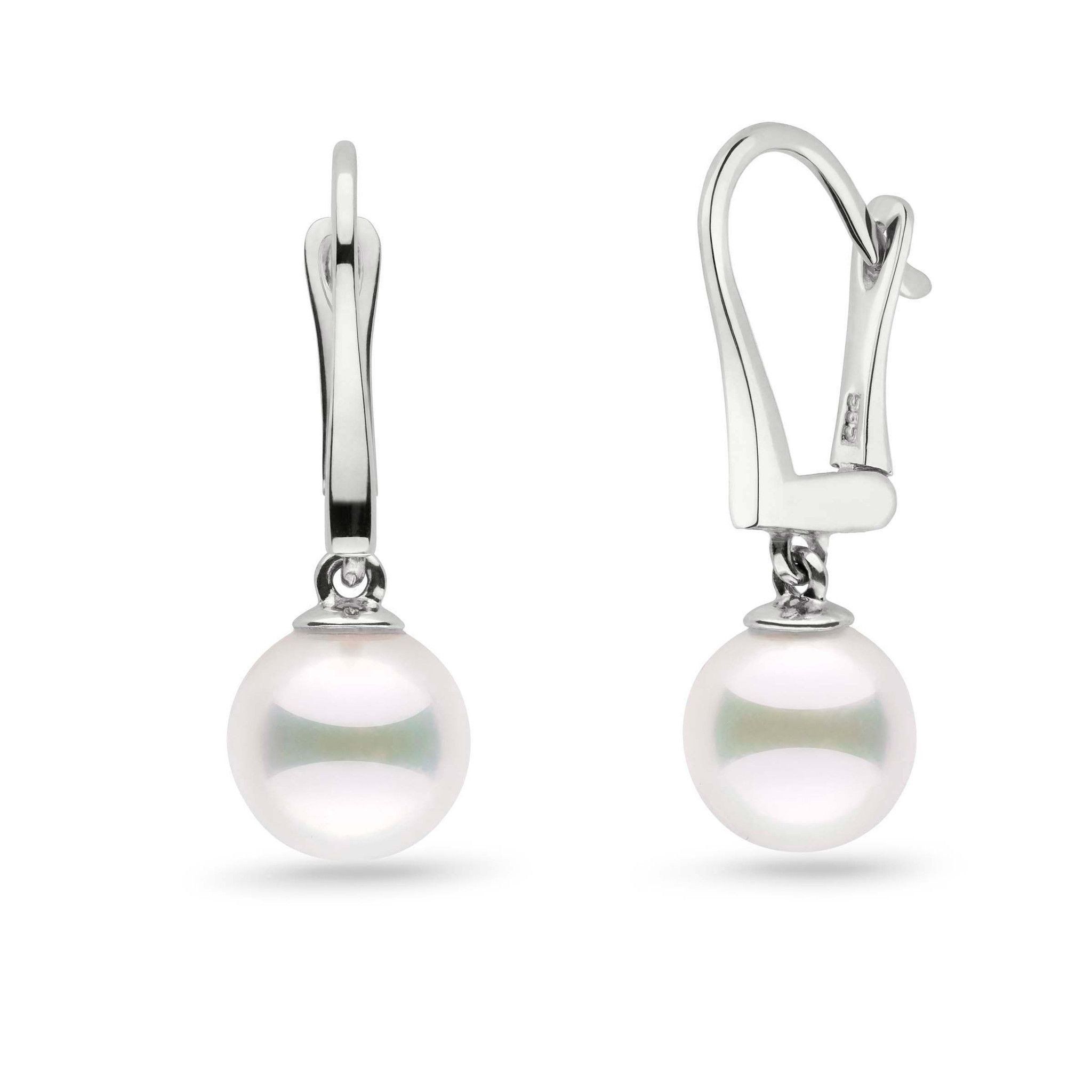 Classic Collection White Akoya 8.0-8.5 mm Pearl Dangle Earrings