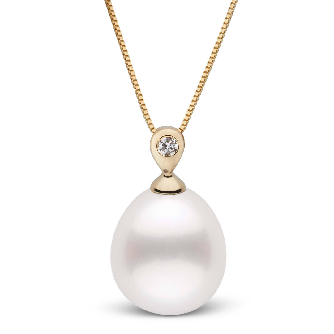 Dew Collection Drop White 11.0-12.0 mm South Sea Pearl and Diamond Pendant yg