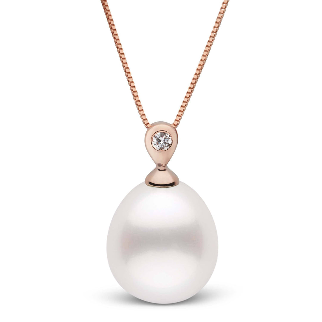 Dew Collection Drop White 11.0-12.0 mm South Sea Pearl and Diamond Pendant rg