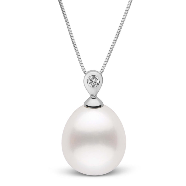 Dew Collection Drop White 11.0-12.0 mm South Sea Pearl and Diamond Pendant wg