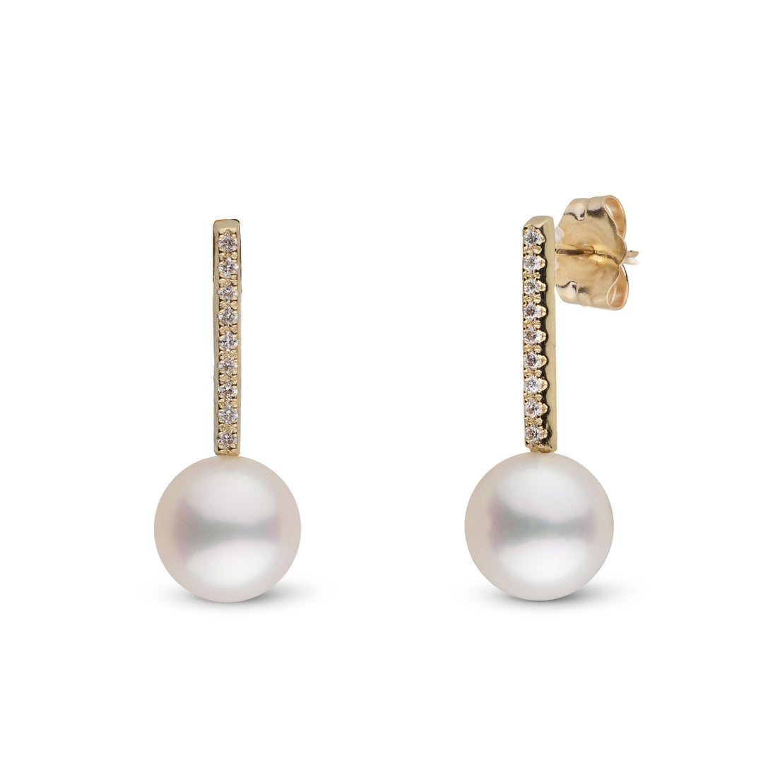 Diamond Bar Collection 7.5-8.0 mm Freshadama Pearl Earrings