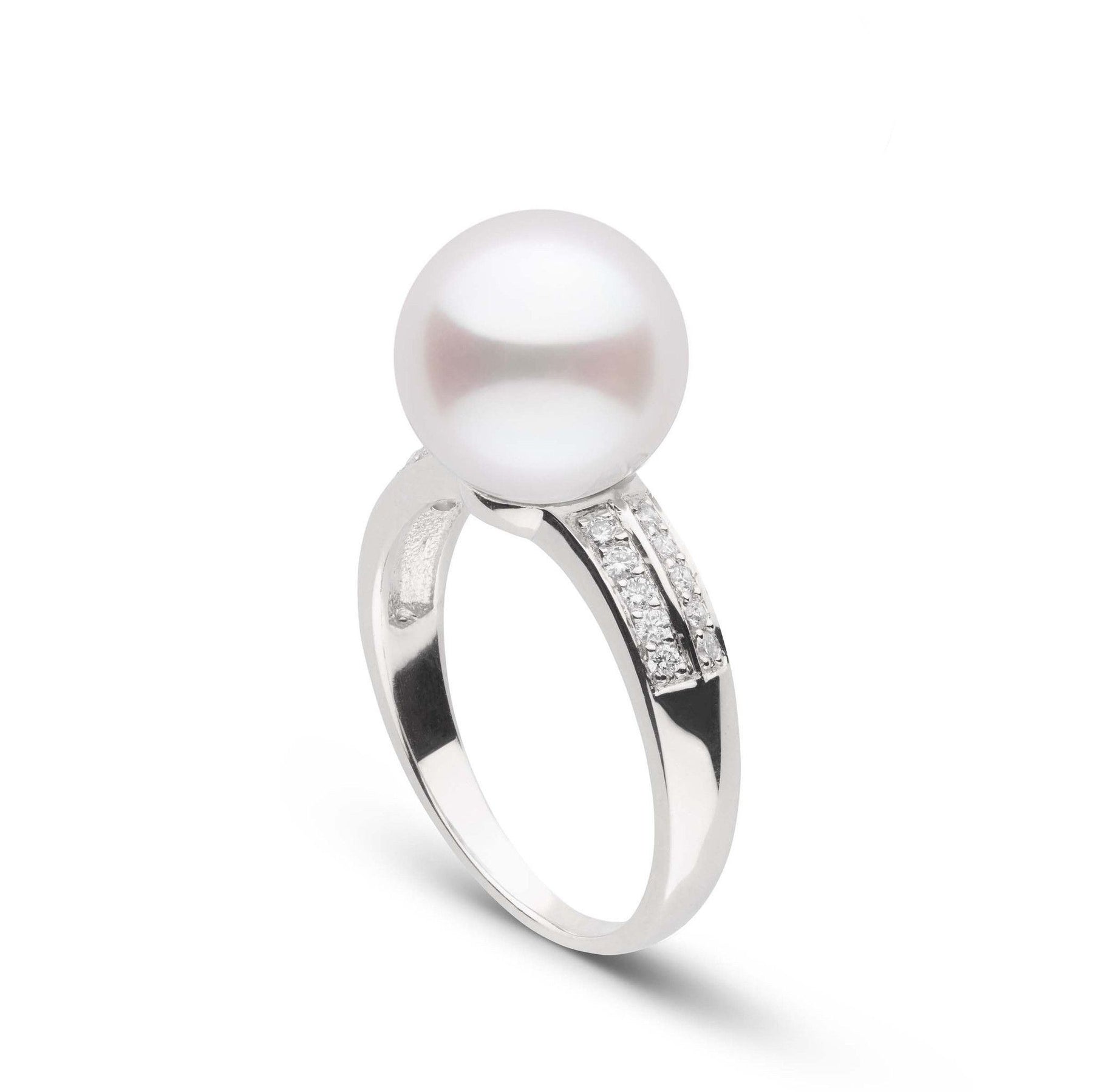 Forever Collection 10.0-11.0 mm White South Sea Pearl and Diamond Ring ...