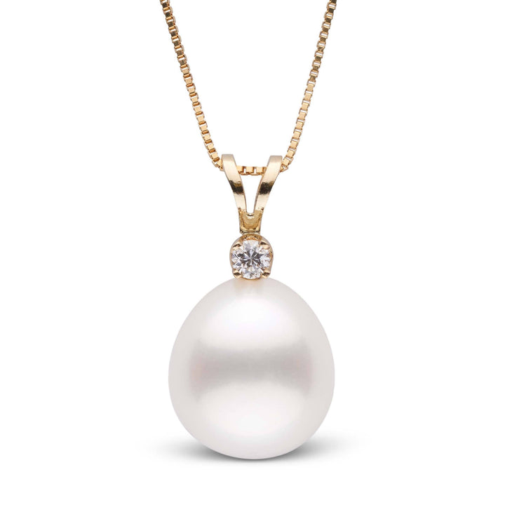 Harmony Collection Drop 11.0-12.0 mm White South Sea Pearl & Diamond Pendant yg