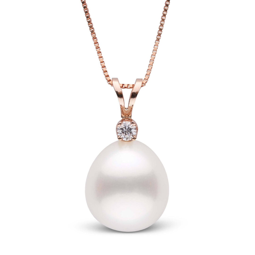 Harmony Collection Drop 11.0-12.0 mm White South Sea Pearl & Diamond Pendant rg