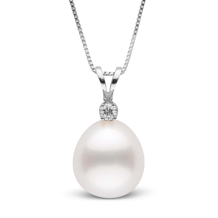 Harmony Collection Drop 11.0-12.0 mm White South Sea Pearl & Diamond Pendant wg