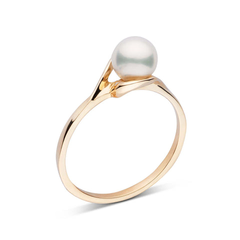 Embrace Collection Akoya Pearl Ring 14K Yellow Gold / 8 by Pearl Paradise