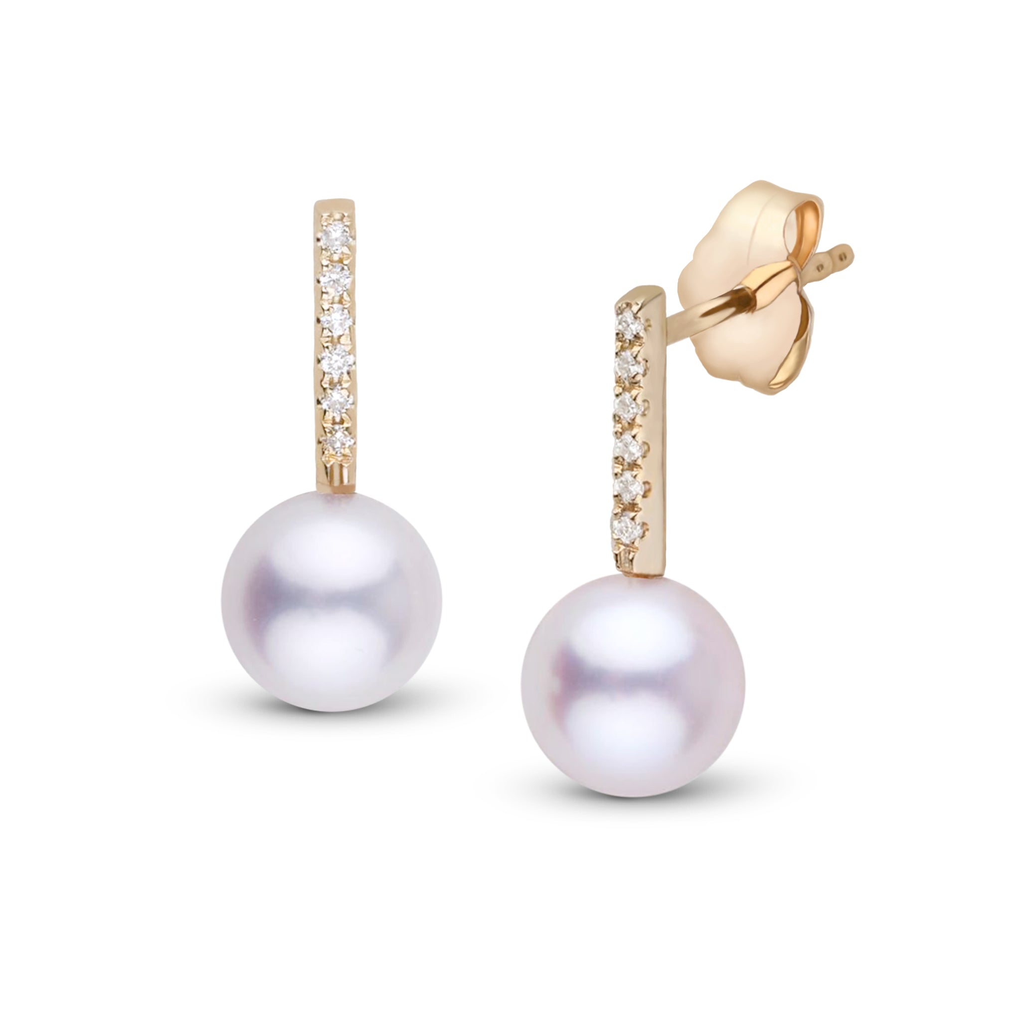 Tiara Collection Lavender Freshadama Pearl and Diamond Earrings