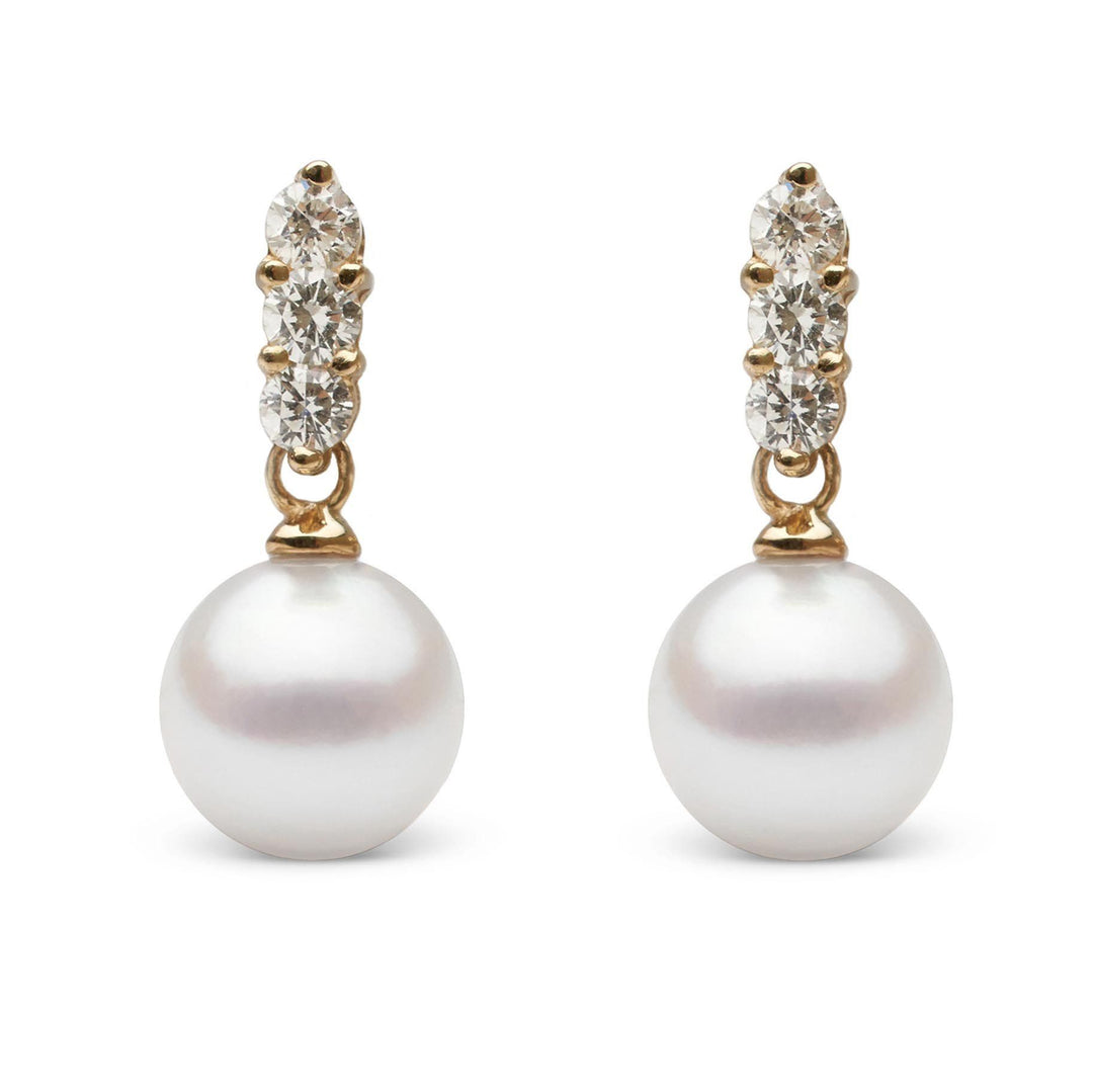 Trio Collection 8.0-8.5 mm Akoya Pearl and Diamond Earrings