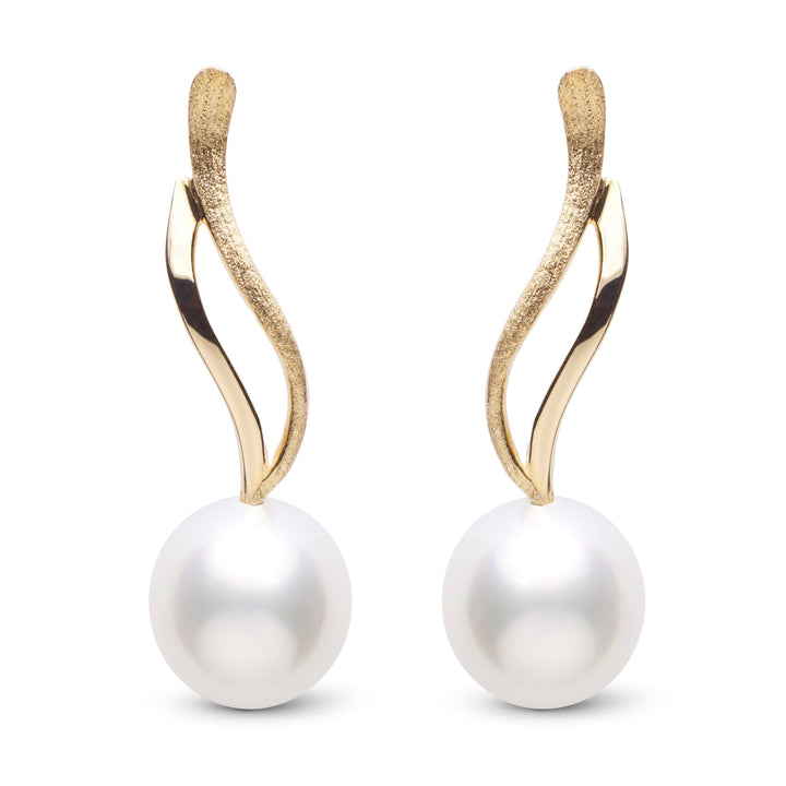 Wisp Collection Drop White South Sea 10.0-11.0 mm Pearl Earrings YG